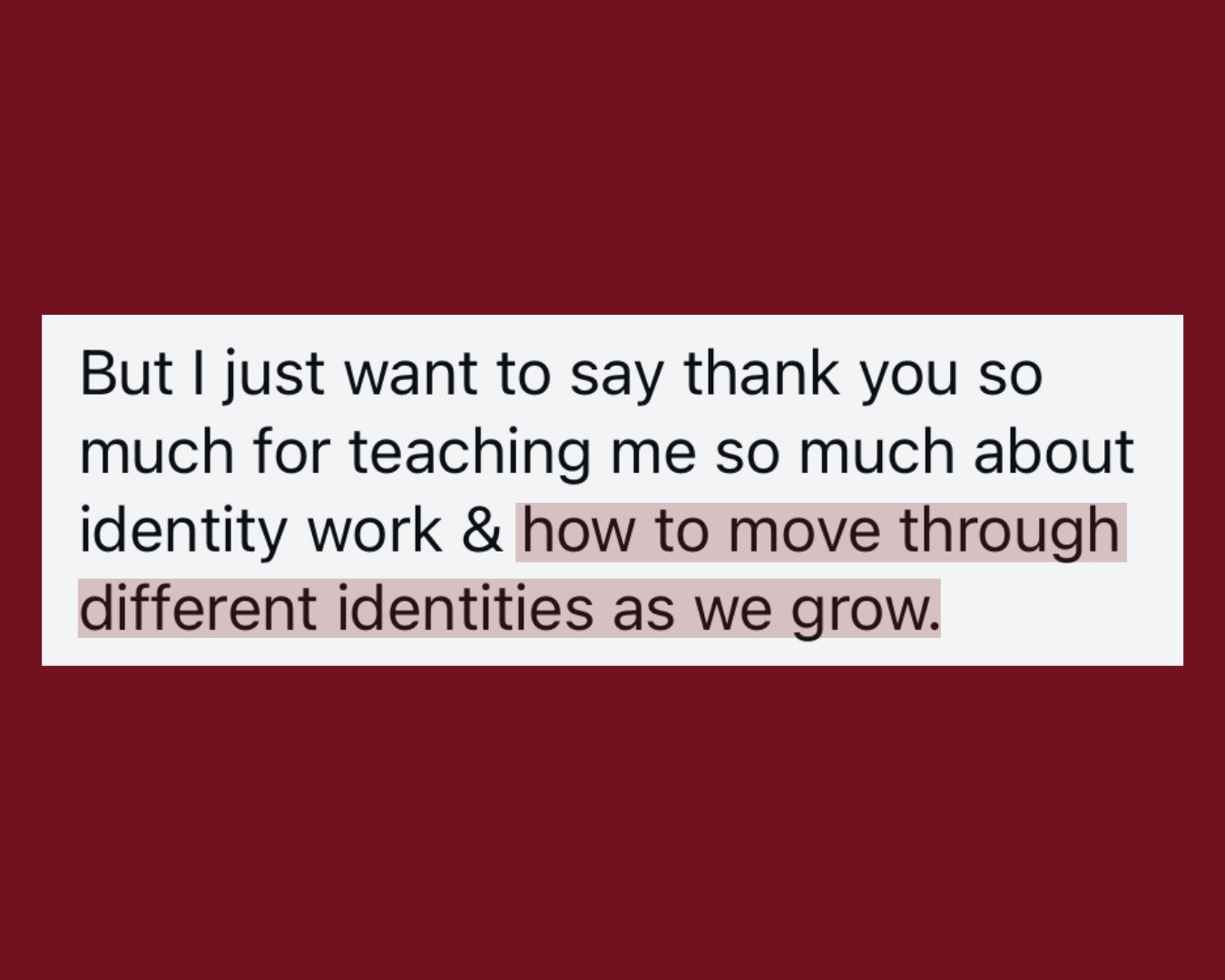 Member testimonial